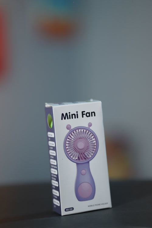 Cute Green Portable Mini Handheld Fan – USB Rechargeable Personal Cooling Fan