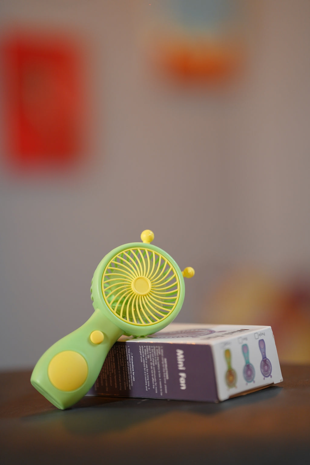Cute Green Portable Mini Handheld Fan – USB Rechargeable Personal Cooling Fan