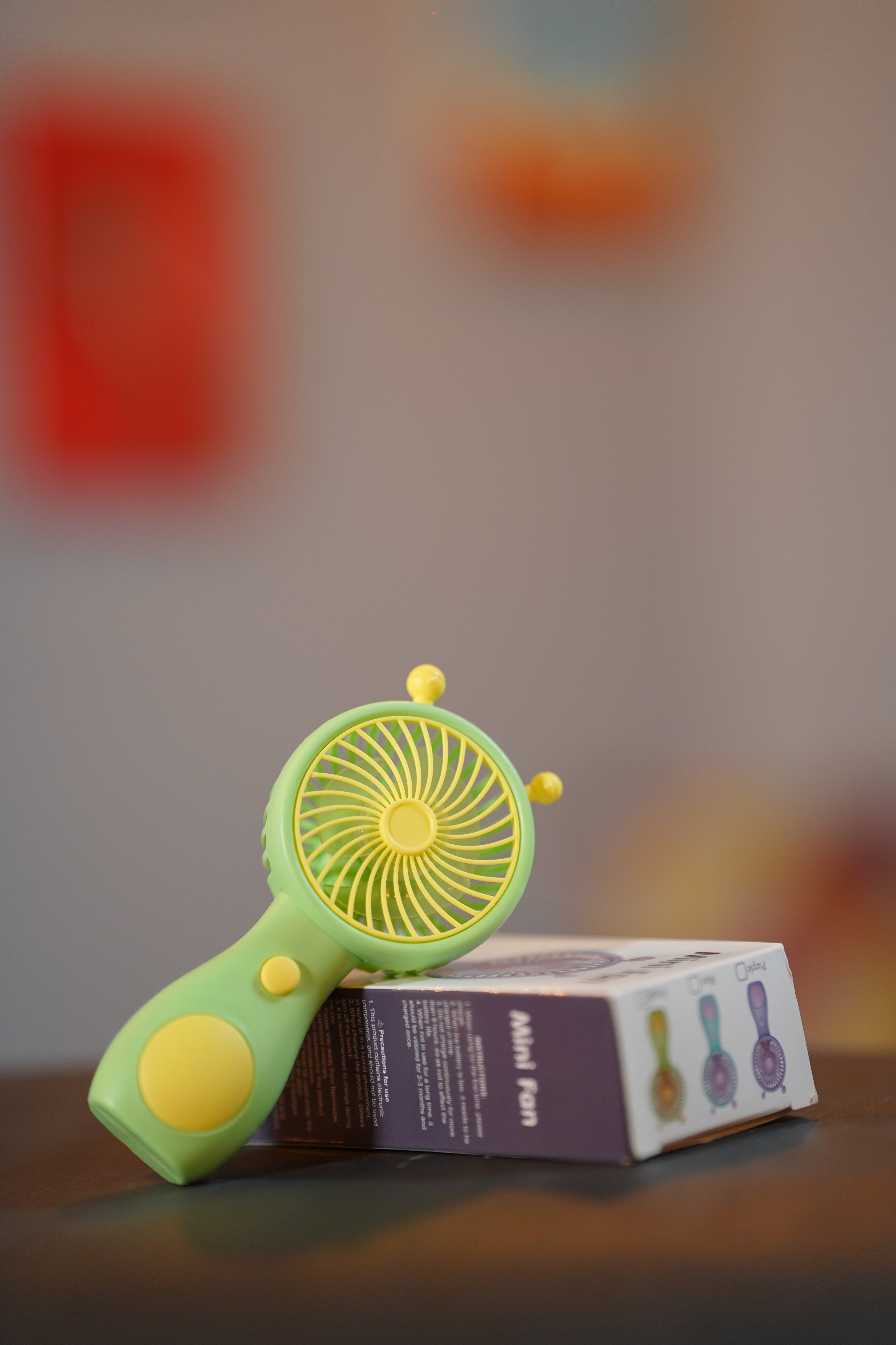 Cute Green Portable Mini Handheld Fan – USB Rechargeable Personal Cooling Fan