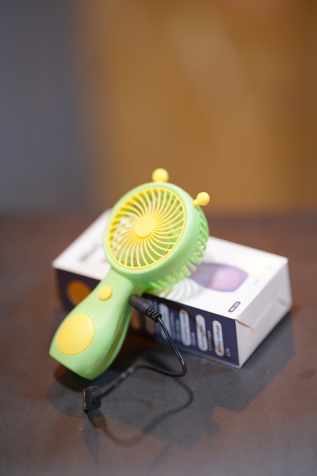 Cute Green Portable Mini Handheld Fan – USB Rechargeable Personal Cooling Fan
