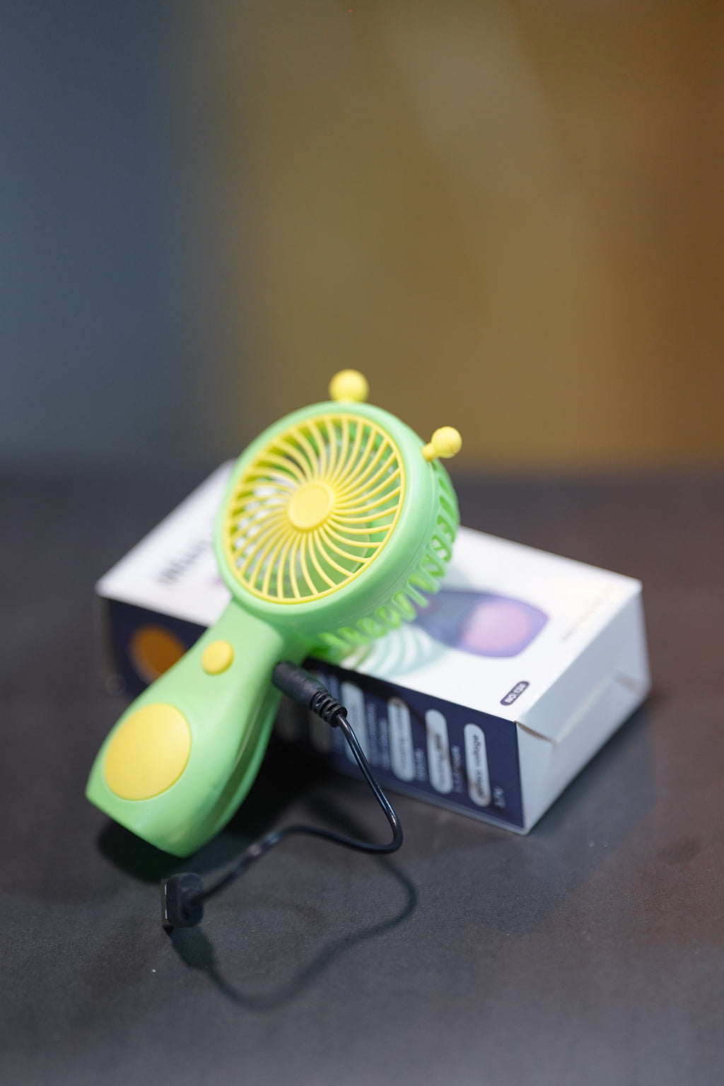 Cute Green Portable Mini Handheld Fan – USB Rechargeable Personal Cooling Fan