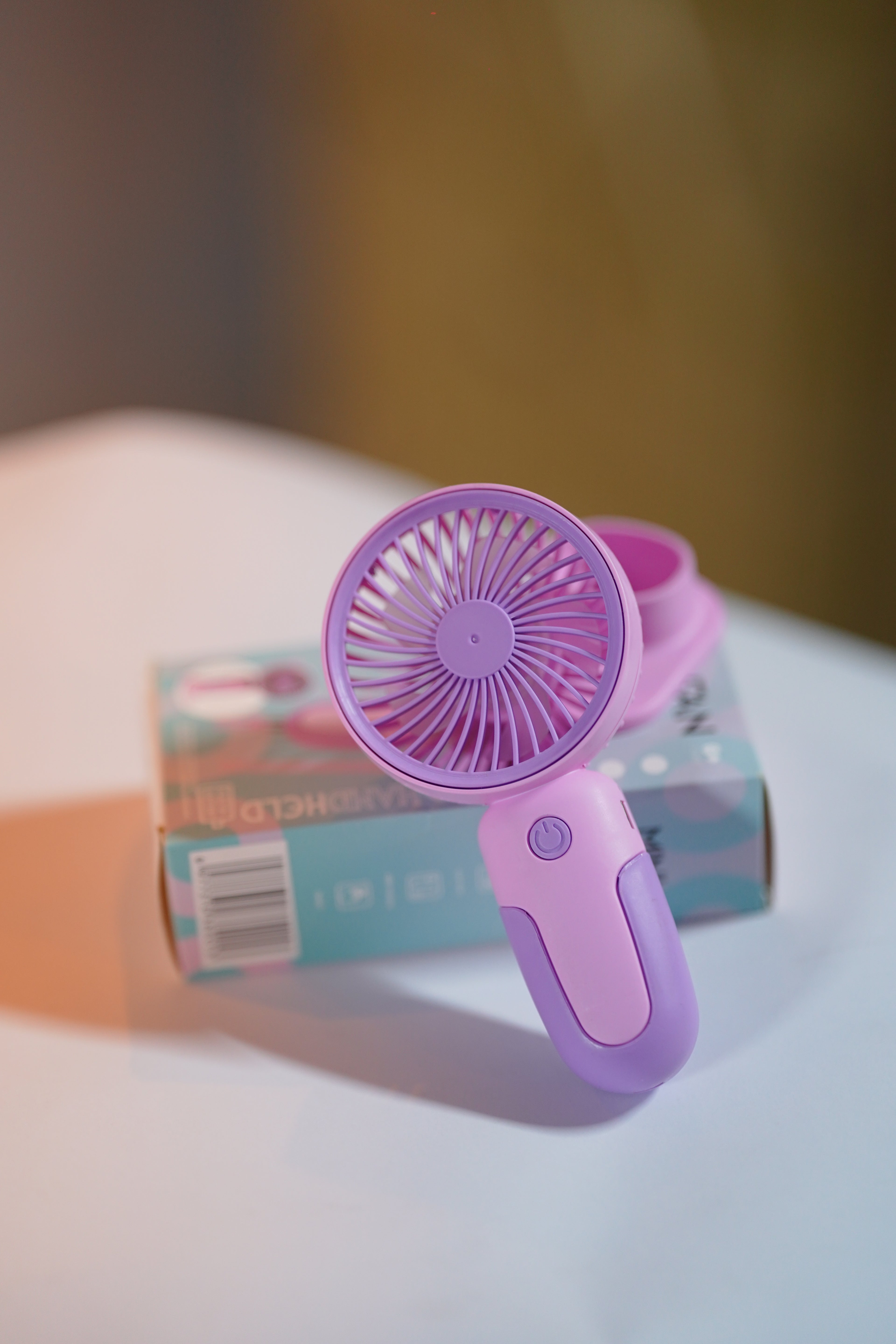 Portable Mini Handheld Fan with Stand – USB Rechargeable Personal Cooling Fan (Pink)
