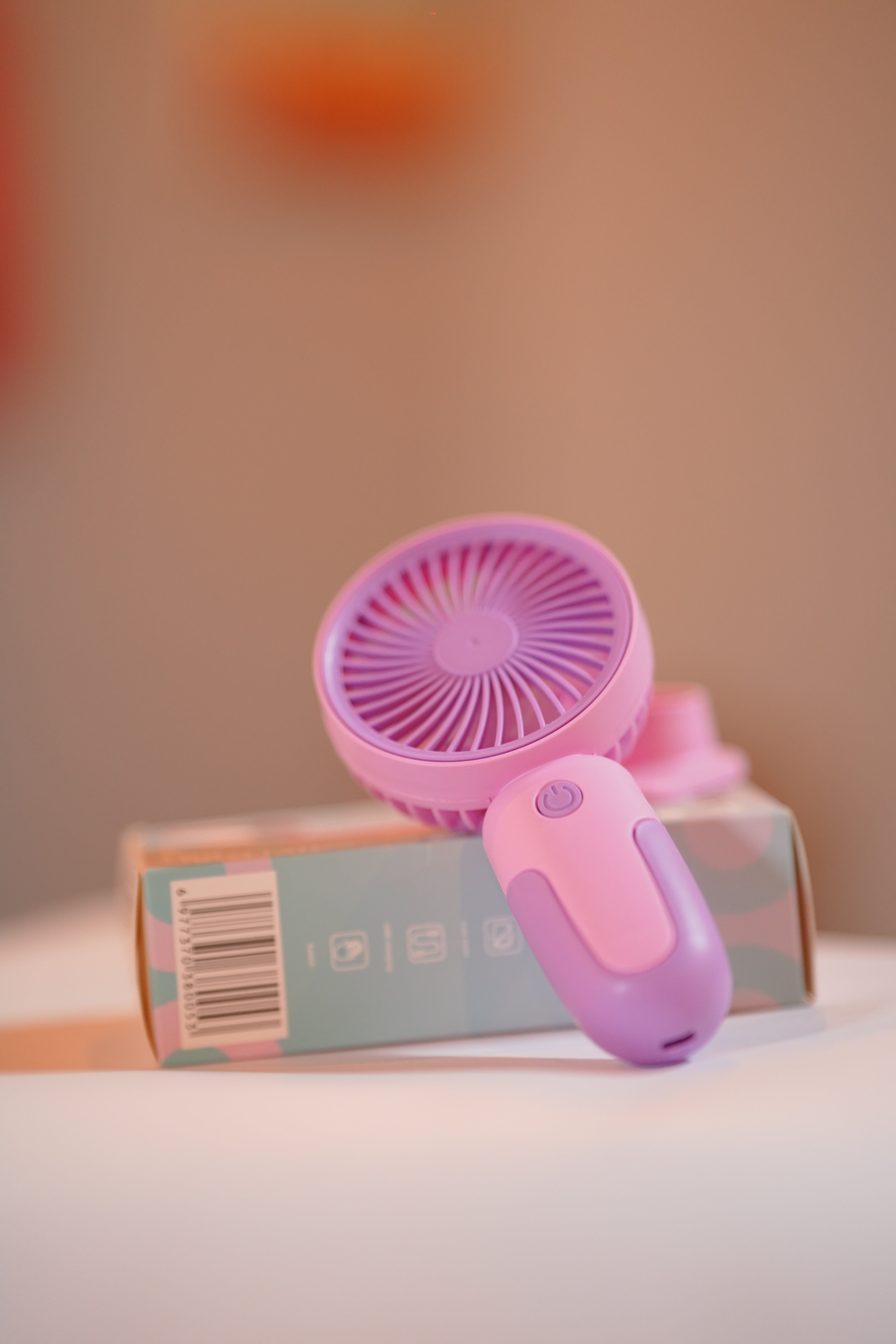 Portable Mini Handheld Fan with Stand – USB Rechargeable Personal Cooling Fan (Pink)
