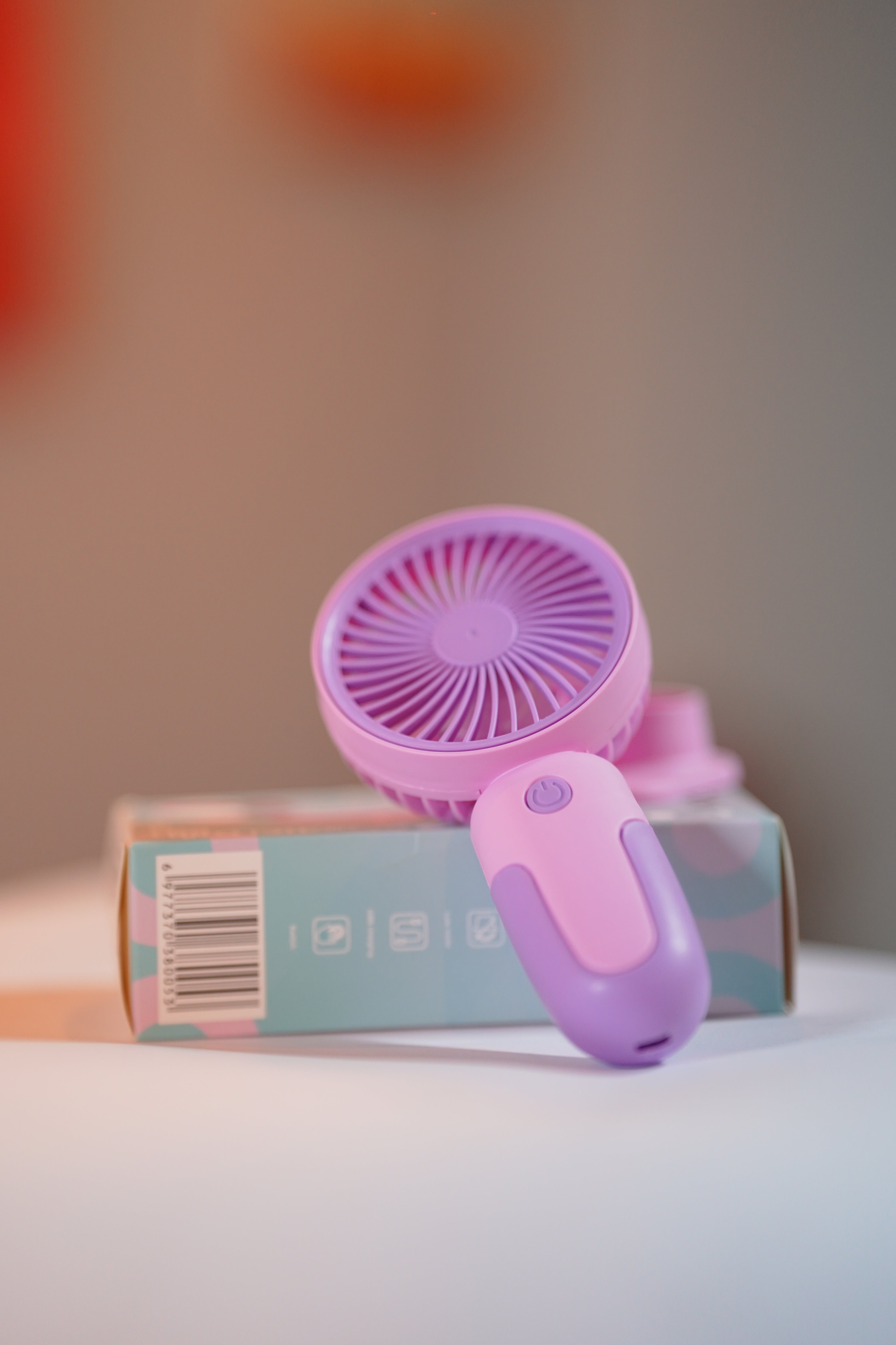 Portable Mini Handheld Fan with Stand – USB Rechargeable Personal Cooling Fan (Pink)