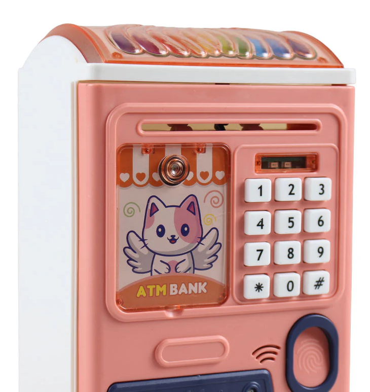 💖 Kids Electronic ATM Money Saving Bank with Password & Fingerprint Unlock