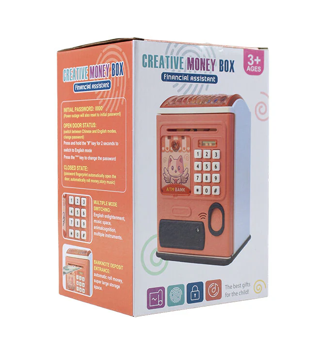 💖 Kids Electronic ATM Money Saving Bank with Password & Fingerprint Unlock