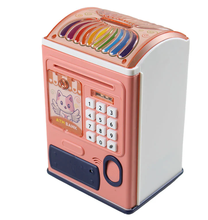 💖 Kids Electronic ATM Money Saving Bank with Password & Fingerprint Unlock