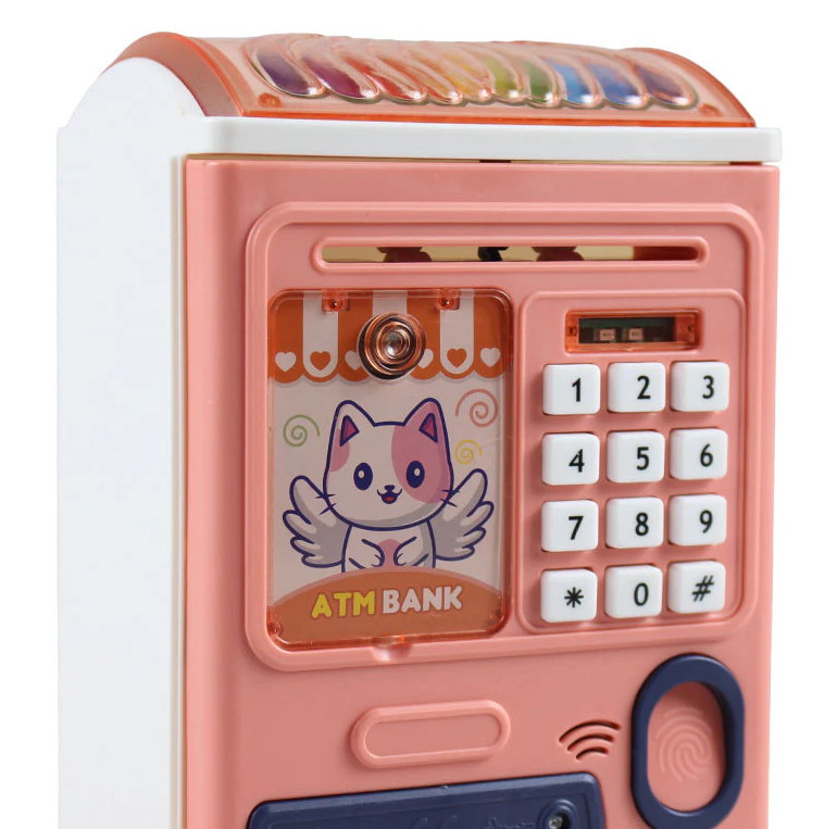 💖 Kids Electronic ATM Money Saving Bank with Password & Fingerprint Unlock